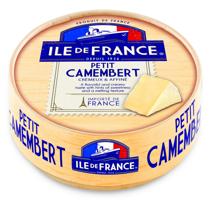 Ile de France Petit Camembert | Auckland Grocery Delivery Get Ile de France Petit Camembert delivered to your doorstep by your local Auckland grocery delivery. Shop Paddock To Pantry. Convenient online food shopping in NZ | Grocery Delivery Auckland | Grocery Delivery Nationwide | Fruit Baskets NZ | Online Food Shopping NZ Introducing the Ile de France Petit Camembert, a luxurious and genuine soft cheese that guarantees a stable, mild taste and a soft texture.