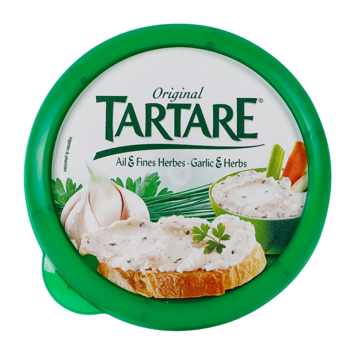 Tartare Garlic & Herbs Cheese 150g | Auckland Grocery Delivery Get Tartare Garlic & Herbs Cheese 150g delivered to your doorstep by your local Auckland grocery delivery. Shop Paddock To Pantry. Convenient online food shopping in NZ | Grocery Delivery Auckland | Grocery Delivery Nationwide | Fruit Baskets NZ | Online Food Shopping NZ Tartare is an airy white whipped cheese with a touch of garlic and herbs. Get it delivered today with Auckland Grocery Delivery or overnight with Supermarket NZ.