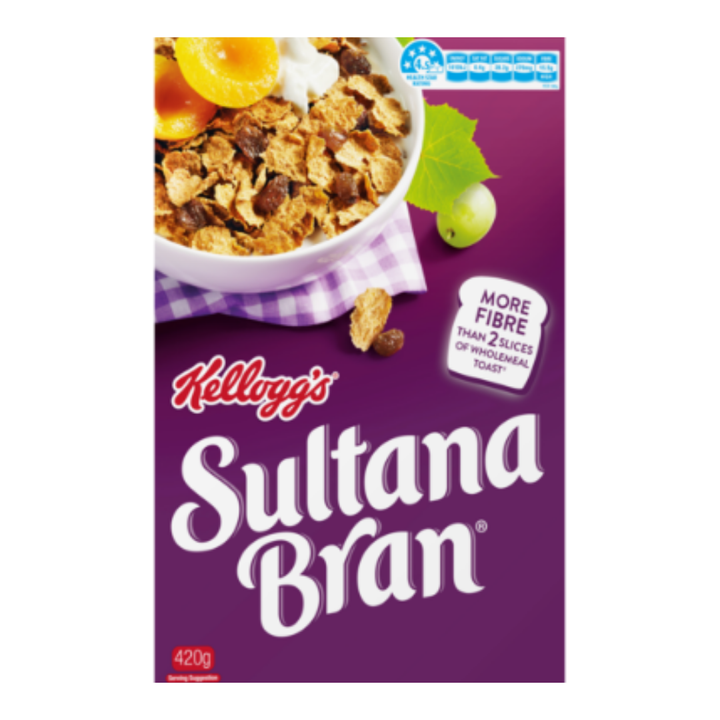 Kellogg's Sultana Bran 420g | Auckland Grocery Delivery Get Kellogg's Sultana Bran 420g delivered to your doorstep by your local Auckland grocery delivery. Shop Paddock To Pantry. Convenient online food shopping in NZ | Grocery Delivery Auckland | Grocery Delivery Nationwide | Fruit Baskets NZ | Online Food Shopping NZ 