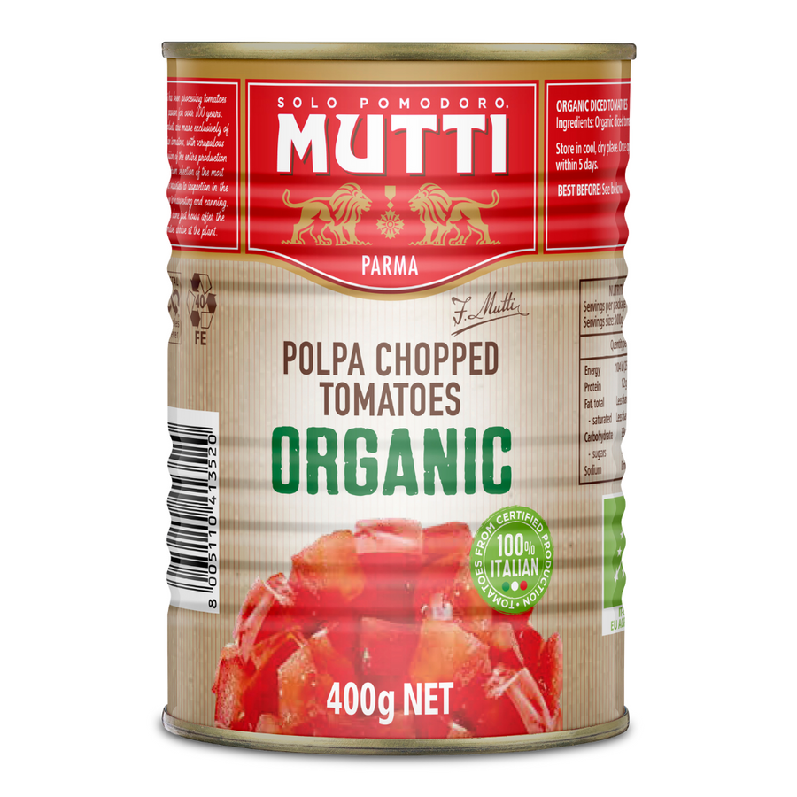 Mutti ORGANIC Polpa Chopped Tomatoes 400g | Auckland Grocery Delivery Get Mutti ORGANIC Polpa Chopped Tomatoes 400g delivered to your doorstep by your local Auckland grocery delivery. Shop Paddock To Pantry. Convenient online food shopping in NZ | Grocery Delivery Auckland | Grocery Delivery Nationwide | Fruit Baskets NZ | Online Food Shopping NZ Italian Finely Chopped Tomatoes 400g delivered to your doorstep with Auckland grocery delivery from Paddock To Pantry. Convenient online food shopping in NZ