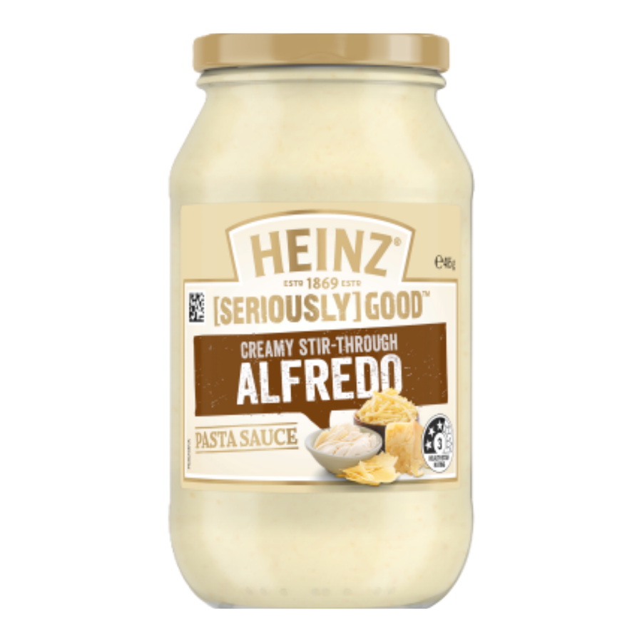 Heinz Seriously Good Pasta Sauce Alfredo 485g | Auckland Grocery Delivery Get Heinz Seriously Good Pasta Sauce Alfredo 485g delivered to your doorstep by your local Auckland grocery delivery. Shop Paddock To Pantry. Convenient online food shopping in NZ | Grocery Delivery Auckland | Grocery Delivery Nationwide | Fruit Baskets NZ | Online Food Shopping NZ Heinz Seriously Good Pasta Sauce Alfredo is guaranteed to delight every taste bud. Great for a classic alfredo pasta dish, or for making cauliflower cheese