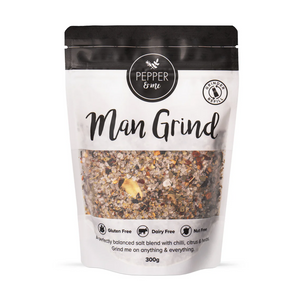 Pepper & Me 'Man Grind' | Auckland Grocery Delivery Get Pepper & Me 'Man Grind' delivered to your doorstep by your local Auckland grocery delivery. Shop Paddock To Pantry. Convenient online food shopping in NZ | Grocery Delivery Auckland | Grocery Delivery Nationwide | Fruit Baskets NZ | Online Food Shopping NZ Pepper & Me 'Man Grind' 120g delivered to your doorstep with Auckland grocery delivery from Paddock To Pantry. Convenient online food shopping in NZ