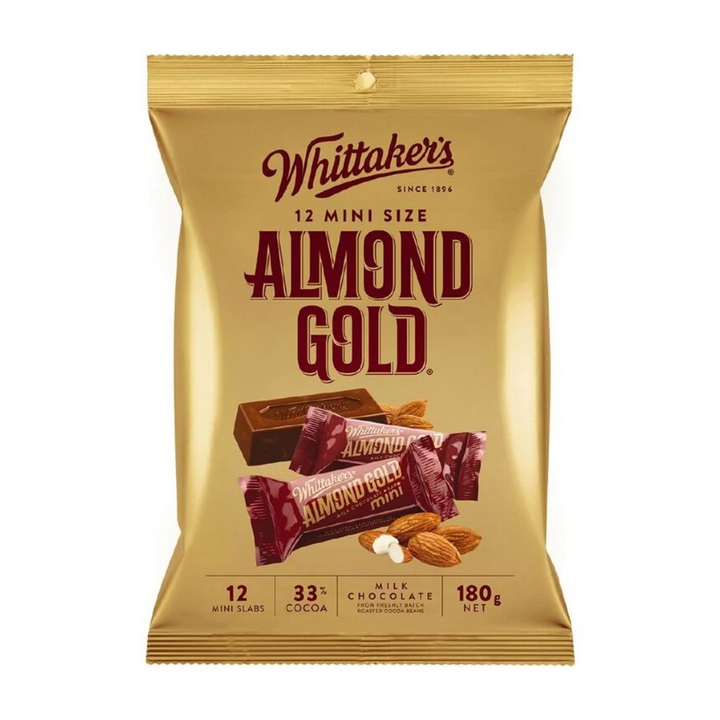 Whittaker's Almond Gold - Mini Slab 180g | Auckland Grocery Delivery Get Whittaker's Almond Gold - Mini Slab 180g delivered to your doorstep by your local Auckland grocery delivery. Shop Paddock To Pantry. Convenient online food shopping in NZ | Grocery Delivery Auckland | Grocery Delivery Nationwide | Fruit Baskets NZ | Online Food Shopping NZ 