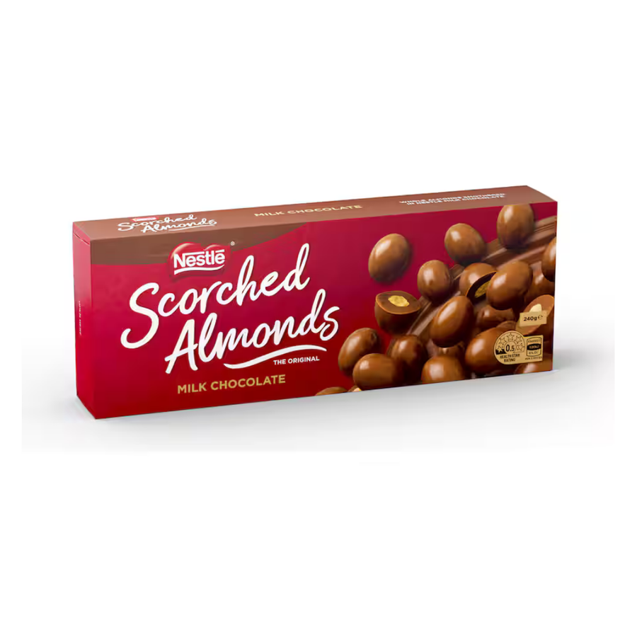 Nestle Scorched Almonds 240g | Auckland Grocery Delivery Get Nestle Scorched Almonds 240g delivered to your doorstep by your local Auckland grocery delivery. Shop Paddock To Pantry. Convenient online food shopping in NZ | Grocery Delivery Auckland | Grocery Delivery Nationwide | Fruit Baskets NZ | Online Food Shopping NZ Buy Nestlé Scorched Almonds online at Paddock to Pantry – your go-to for chocolate delivery, online grocery shopping, and express delivery NZ-wide.