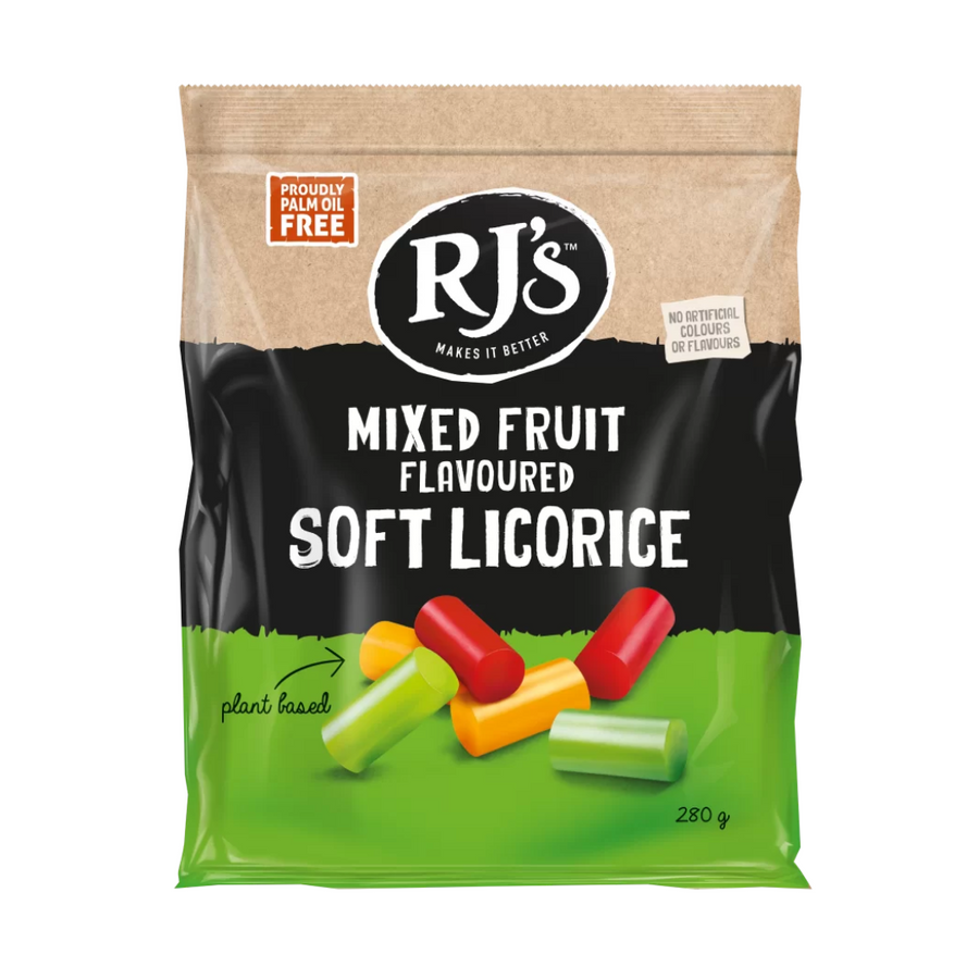 RJ's Mixed Fruit Soft Flavoured Liquorice | Auckland Grocery Delivery Get RJ's Mixed Fruit Soft Flavoured Liquorice delivered to your doorstep by your local Auckland grocery delivery. Shop Paddock To Pantry. Convenient online food shopping in NZ | Grocery Delivery Auckland | Grocery Delivery Nationwide | Fruit Baskets NZ | Online Food Shopping NZ Shop RJ’s Mixed Fruit Liquorice at Paddock to Pantry – soft, fruity NZ-made treats with fast, fresh grocery delivery NZ-wide.