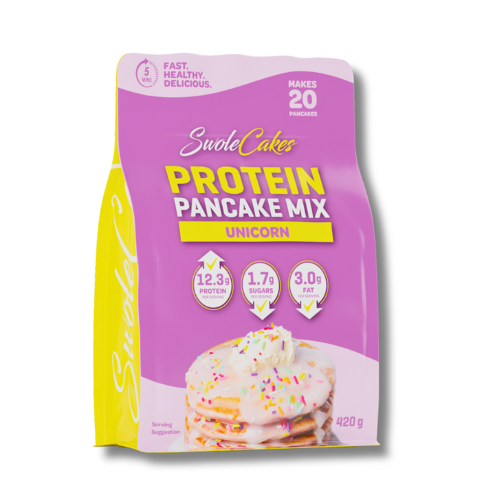 Swole Cakes Protein Pancake Mix Unicorn | Auckland Grocery Delivery Get Swole Cakes Protein Pancake Mix Unicorn delivered to your doorstep by your local Auckland grocery delivery. Shop Paddock To Pantry. Convenient online food shopping in NZ | Grocery Delivery Auckland | Grocery Delivery Nationwide | Fruit Baskets NZ | Online Food Shopping NZ Swole Cakes Unicorn Protein Pancake Mix – colourful, fun, and packed with protein. A magical way to fuel your day with tasty, sprinkle-filled gains.