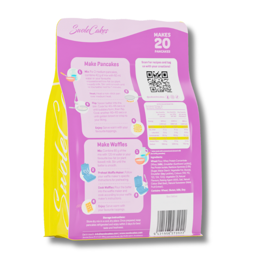 Swole Cakes Protein Pancake Mix Unicorn | Auckland Grocery Delivery Get Swole Cakes Protein Pancake Mix Unicorn delivered to your doorstep by your local Auckland grocery delivery. Shop Paddock To Pantry. Convenient online food shopping in NZ | Grocery Delivery Auckland | Grocery Delivery Nationwide | Fruit Baskets NZ | Online Food Shopping NZ Swole Cakes Unicorn Protein Pancake Mix – colourful, fun, and packed with protein. A magical way to fuel your day with tasty, sprinkle-filled gains.