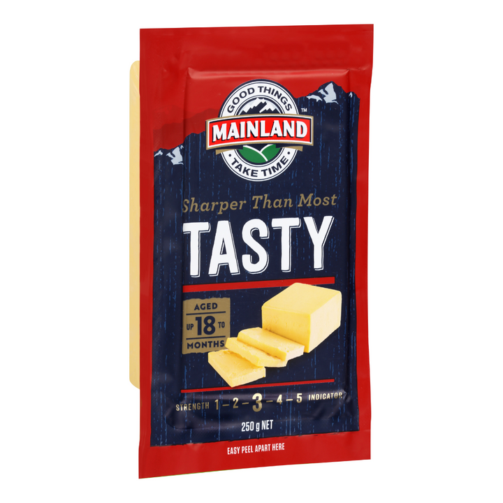Mainland Tasty Cheese 250g | Auckland Grocery Delivery Get Mainland Tasty Cheese 250g delivered to your doorstep by your local Auckland grocery delivery. Shop Paddock To Pantry. Convenient online food shopping in NZ | Grocery Delivery Auckland | Grocery Delivery Nationwide | Fruit Baskets NZ | Online Food Shopping NZ Mainland Tasty Cheese 250g offers a rich and full-bodied flavour, perfect for any cheese lover. Delivered nationwide with Paddock to Pantry.
