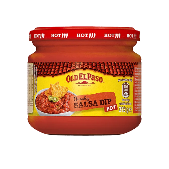 Old El Paso Salsa Dip Hot 312g | Auckland Grocery Delivery Get Old El Paso Salsa Dip Hot 312g delivered to your doorstep by your local Auckland grocery delivery. Shop Paddock To Pantry. Convenient online food shopping in NZ | Grocery Delivery Auckland | Grocery Delivery Nationwide | Fruit Baskets NZ | Online Food Shopping NZ Old El Paso Salsa Dip Hot delivers a spicy kick to your Mexican cuisine. Salsa dips available for nationwide delivery with Paddock to Pantry.
