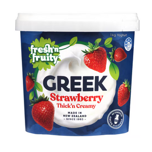 Fresh 'n Fruity Greek Strawberry Yoghurt 1kg | Auckland Grocery Delivery Get Fresh 'n Fruity Greek Strawberry Yoghurt 1kg delivered to your doorstep by your local Auckland grocery delivery. Shop Paddock To Pantry. Convenient online food shopping in NZ | Grocery Delivery Auckland | Grocery Delivery Nationwide | Fruit Baskets NZ | Online Food Shopping NZ Fresh & Fruity Greek Apricot Yoghurt is great for a healthy snack, Get it delivered Auckland wide at Paddock to Pantry