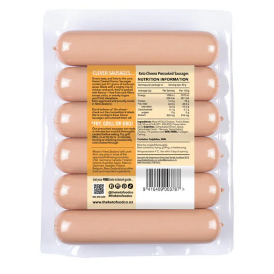 The Keto Food Co Precooked Sausages Cheese 6 Pack | Auckland Grocery Delivery Get The Keto Food Co Precooked Sausages Cheese 6 Pack delivered to your doorstep by your local Auckland grocery delivery. Shop Paddock To Pantry. Convenient online food shopping in NZ | Grocery Delivery Auckland | Grocery Delivery Nationwide | Fruit Baskets NZ | Online Food Shopping NZ 