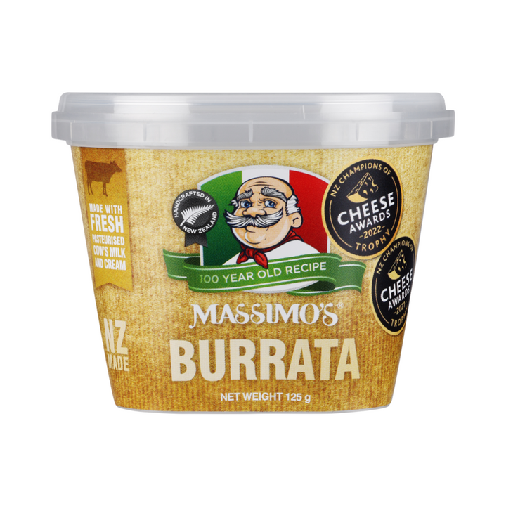 Massimo's Burrata Cheese 125g | Auckland Grocery Delivery Get Massimo's Burrata Cheese 125g delivered to your doorstep by your local Auckland grocery delivery. Shop Paddock To Pantry. Convenient online food shopping in NZ | Grocery Delivery Auckland | Grocery Delivery Nationwide | Fruit Baskets NZ | Online Food Shopping NZ 