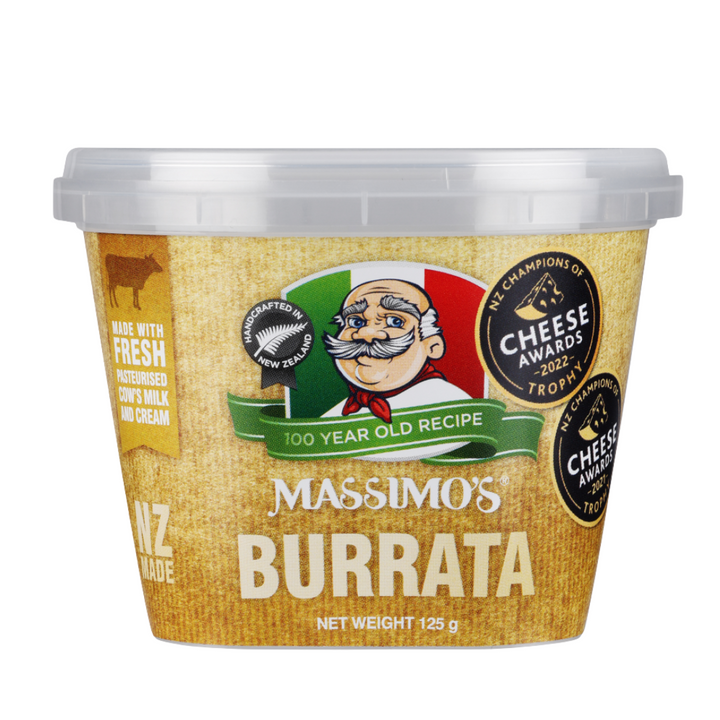 Massimo's Burrata Cheese 125g | Auckland Grocery Delivery Get Massimo's Burrata Cheese 125g delivered to your doorstep by your local Auckland grocery delivery. Shop Paddock To Pantry. Convenient online food shopping in NZ | Grocery Delivery Auckland | Grocery Delivery Nationwide | Fruit Baskets NZ | Online Food Shopping NZ 