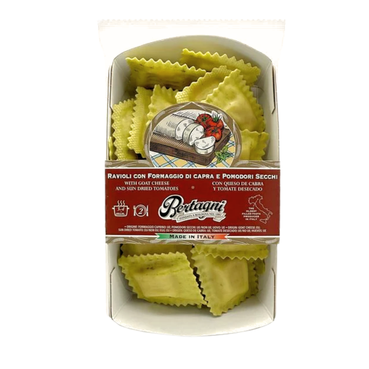 Bertagni Goat Cheese & Tomato Mezzelune 250g | Auckland Grocery Delivery Get Bertagni Goat Cheese & Tomato Mezzelune 250g delivered to your doorstep by your local Auckland grocery delivery. Shop Paddock To Pantry. Convenient online food shopping in NZ | Grocery Delivery Auckland | Grocery Delivery Nationwide | Fruit Baskets NZ | Online Food Shopping NZ Italian cuisine in a matter of minutes, all you need is a little bit of olive oil, butter and mix! | Online Food Shopping NZ | Auckland Supermarket Delivery 