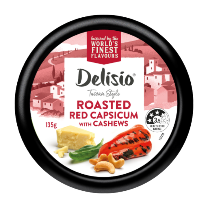 Delisio Roasted Capsicum with Cashew Dip 135g | Auckland Grocery Delivery Get Delisio Roasted Capsicum with Cashew Dip 135g delivered to your doorstep by your local Auckland grocery delivery. Shop Paddock To Pantry. Convenient online food shopping in NZ | Grocery Delivery Auckland | Grocery Delivery Nationwide | Fruit Baskets NZ | Online Food Shopping NZ Shop Delisio Roasted Capsicum Dip online. Smooth, smoky & delicious. Great value groceries delivered NZ-wide from our trusted online supermarket.