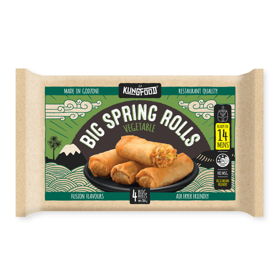 Kungfood Vegetable Spring Rolls | Auckland Grocery Delivery Get Kungfood Vegetable Spring Rolls delivered to your doorstep by your local Auckland grocery delivery. Shop Paddock To Pantry. Convenient online food shopping in NZ | Grocery Delivery Auckland | Grocery Delivery Nationwide | Fruit Baskets NZ | Online Food Shopping NZ Kungfood Vegetable Spring Rolls – quick, easy dinner or snack. Great in the air fryer. Delivered NZ-wide from your trusted online supermarket.