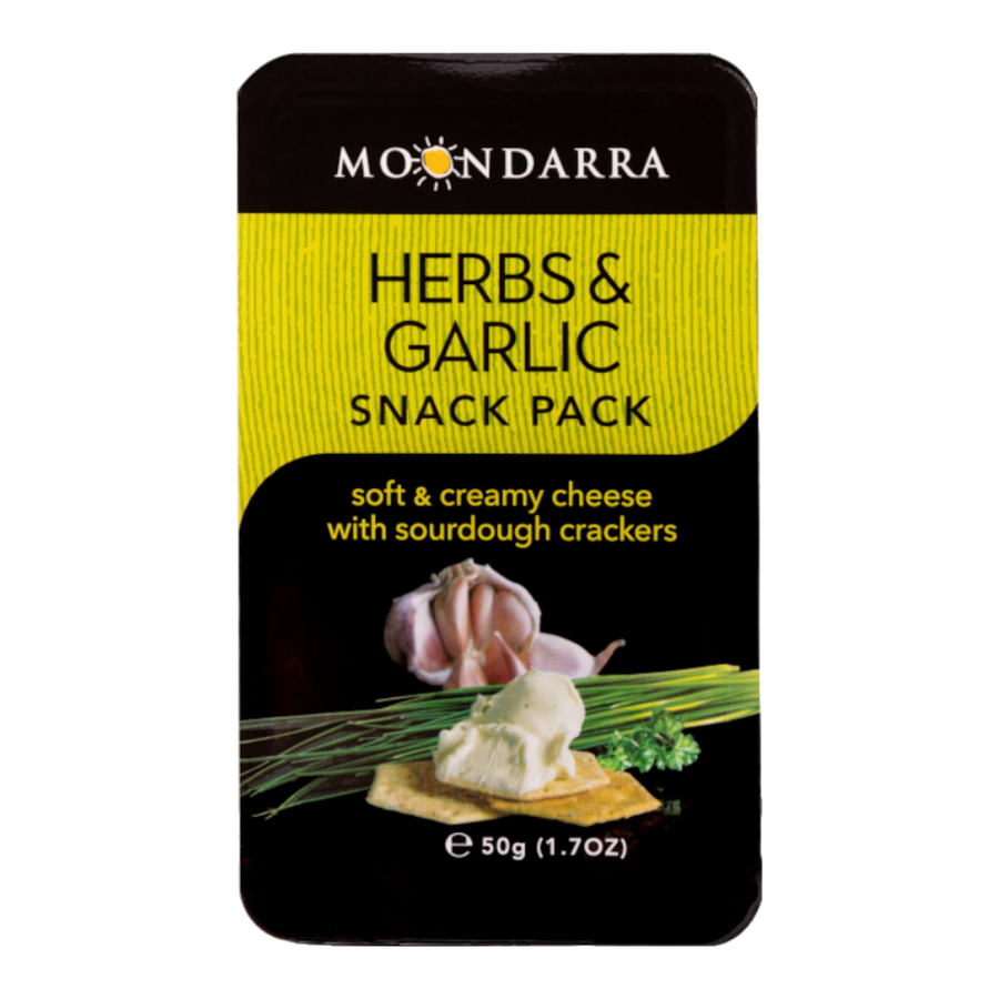 Moondarra Herbs & Garlic Snack Pack 50g | Auckland Grocery Delivery Get Moondarra Herbs & Garlic Snack Pack 50g delivered to your doorstep by your local Auckland grocery delivery. Shop Paddock To Pantry. Convenient online food shopping in NZ | Grocery Delivery Auckland | Grocery Delivery Nationwide | Fruit Baskets NZ | Online Food Shopping NZ Bold herb & garlic cheese in a handy snack pack. Easy to enjoy, easier to order—nationwide grocery delivery available.