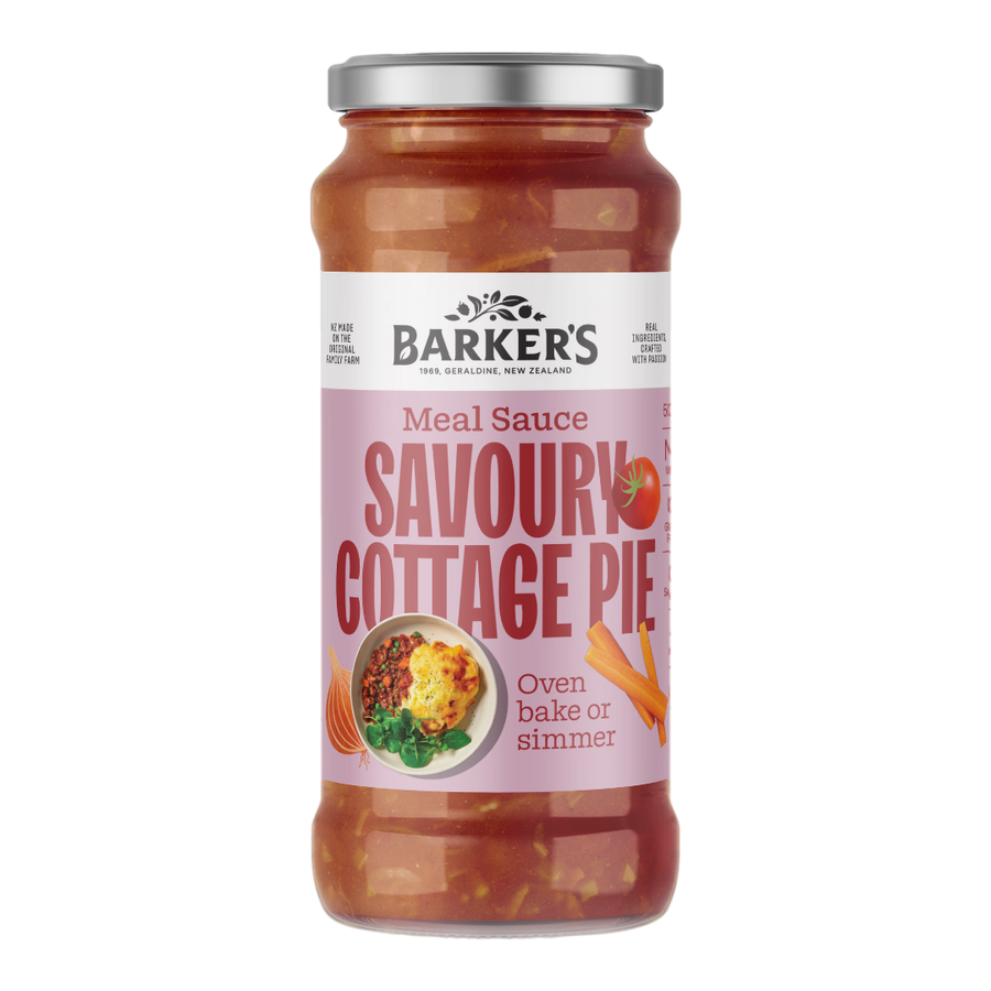 Barkers Savoury Cottage Pie Meal Sauce | Auckland Grocery Delivery Get Barkers Savoury Cottage Pie Meal Sauce delivered to your doorstep by your local Auckland grocery delivery. Shop Paddock To Pantry. Convenient online food shopping in NZ | Grocery Delivery Auckland | Grocery Delivery Nationwide | Fruit Baskets NZ | Online Food Shopping NZ Shop Barker’s Savoury Cottage Pie Sauce 500g – gluten free and Kiwi made. The perfect base for easy, hearty family dinners. Delivered nationwide.