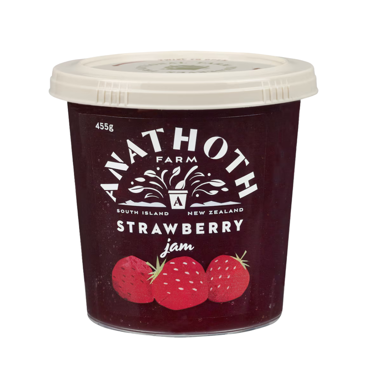 Anathoth Farm Strawberry Jam | Auckland Grocery Delivery Get Anathoth Farm Strawberry Jam delivered to your doorstep by your local Auckland grocery delivery. Shop Paddock To Pantry. Convenient online food shopping in NZ | Grocery Delivery Auckland | Grocery Delivery Nationwide | Fruit Baskets NZ | Online Food Shopping NZ Shop Anathoth Farm Strawberry Jam 375g – made in NZ with real fruit, gluten free and preservative free. A sweet, classic favourite delivered nationwide.