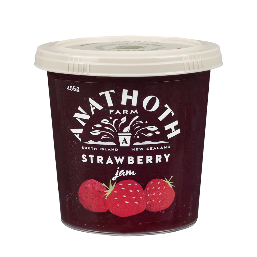 Anathoth Farm Strawberry Jam | Auckland Grocery Delivery Get Anathoth Farm Strawberry Jam delivered to your doorstep by your local Auckland grocery delivery. Shop Paddock To Pantry. Convenient online food shopping in NZ | Grocery Delivery Auckland | Grocery Delivery Nationwide | Fruit Baskets NZ | Online Food Shopping NZ Shop Anathoth Farm Strawberry Jam 375g – made in NZ with real fruit, gluten free and preservative free. A sweet, classic favourite delivered nationwide.