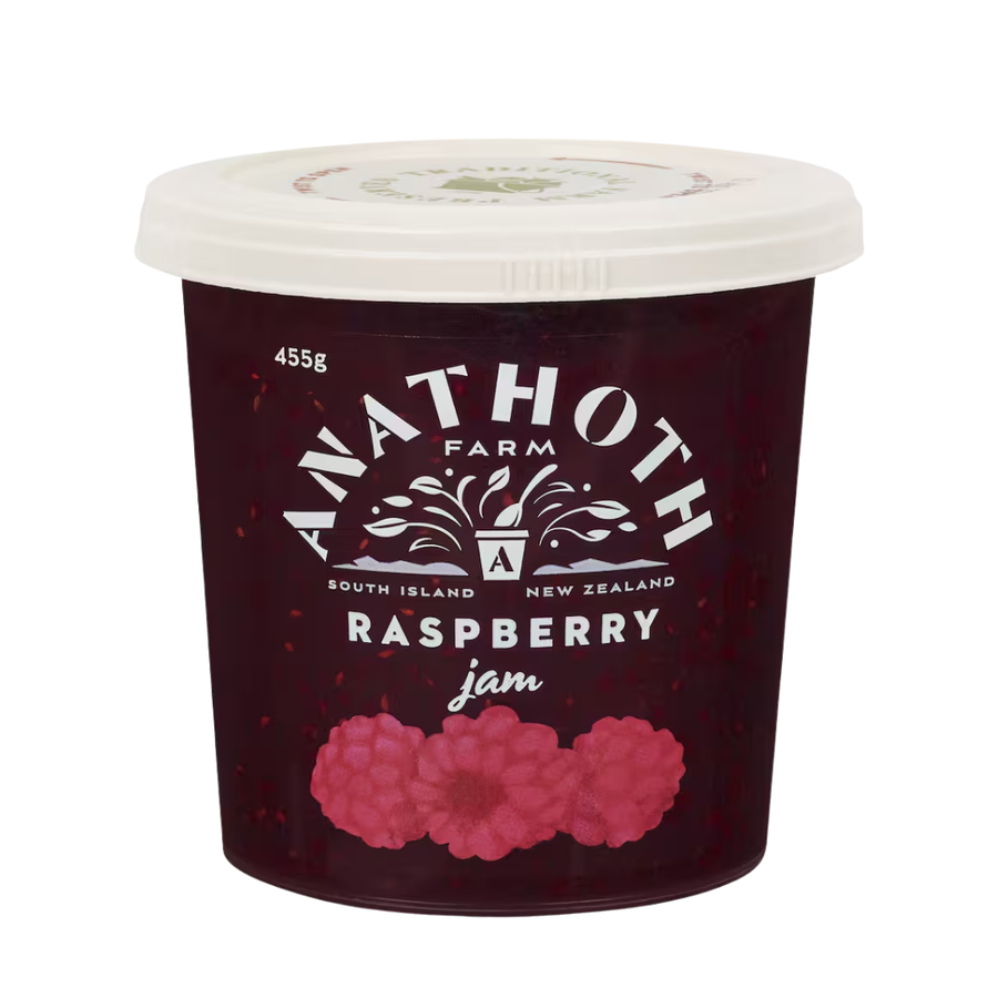 Anathoth Farm Raspberry Jam | Auckland Grocery Delivery Get Anathoth Farm Raspberry Jam delivered to your doorstep by your local Auckland grocery delivery. Shop Paddock To Pantry. Convenient online food shopping in NZ | Grocery Delivery Auckland | Grocery Delivery Nationwide | Fruit Baskets NZ | Online Food Shopping NZ Shop Anathoth Farm Raspberry Jam 455g – made in NZ with real raspberries, gluten free and preservative free. Perfect for toast or baking. Delivered NZ-wide.