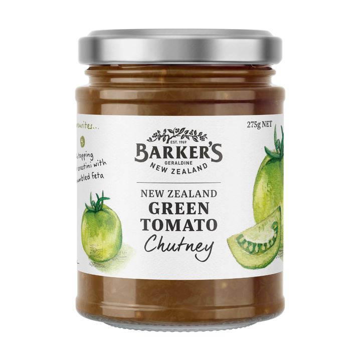 Barkers Green Tomato Chutney | Auckland Grocery Delivery Get Barkers Green Tomato Chutney delivered to your doorstep by your local Auckland grocery delivery. Shop Paddock To Pantry. Convenient online food shopping in NZ | Grocery Delivery Auckland | Grocery Delivery Nationwide | Fruit Baskets NZ | Online Food Shopping NZ Shop Barker’s Green Tomato Chutney – NZ-made, gluten free and vegan. Tangy, savoury and perfect with cheese or meats. Delivered nationwide.