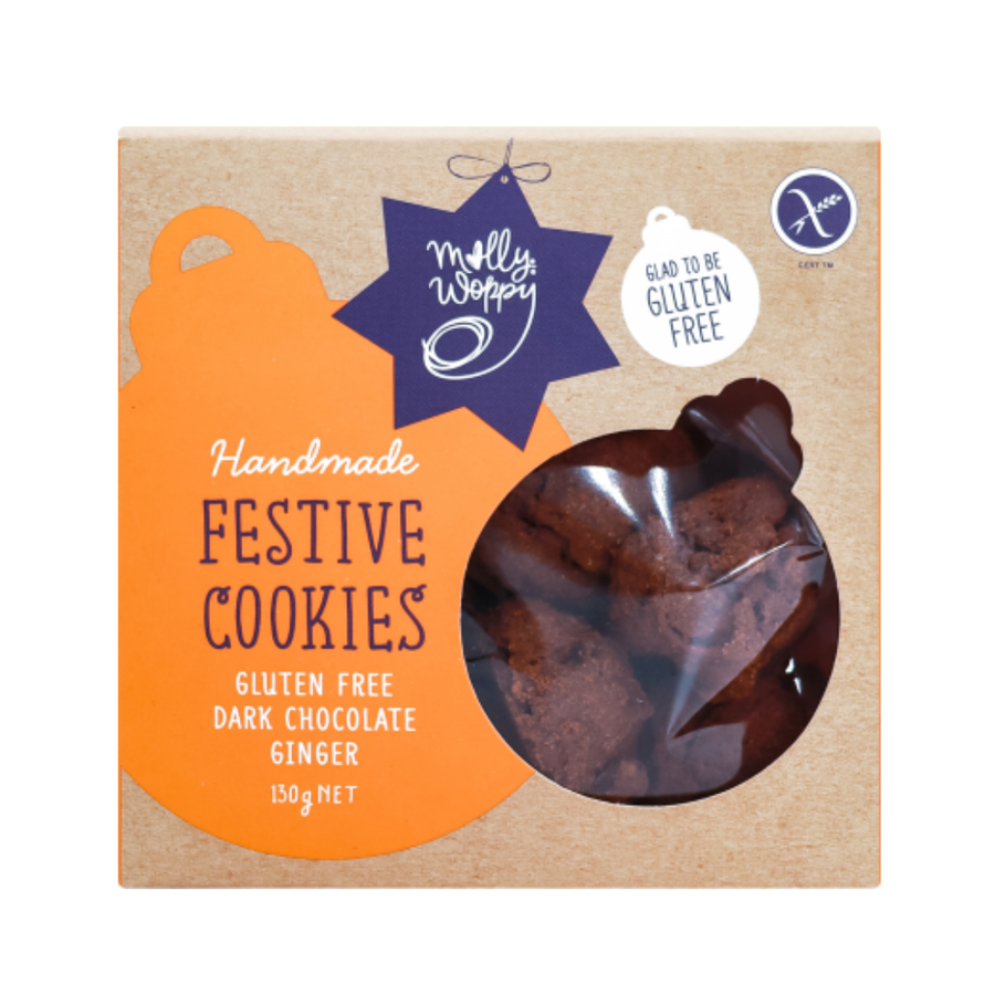 Molly Woppy Festive Cookies Dark Chocolate and Ginger