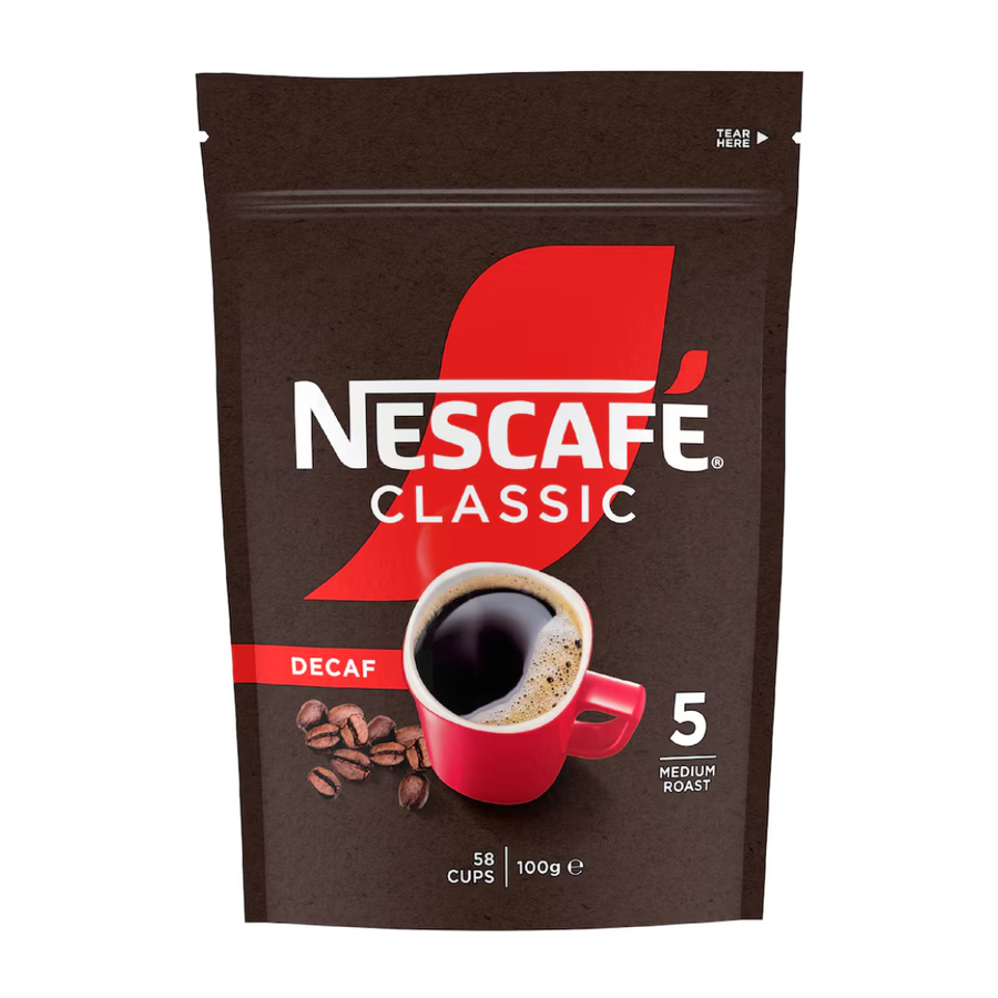 Nescafe Classic Decaf 100gm | Auckland Grocery Delivery Get Nescafe Classic Decaf 100gm delivered to your doorstep by your local Auckland grocery delivery. Shop Paddock To Pantry. Convenient online food shopping in NZ | Grocery Delivery Auckland | Grocery Delivery Nationwide | Fruit Baskets NZ | Online Food Shopping NZ NESCAFÉ Decaf is made from 100% natural coffee beans - no additives or preservatives. High quality coffee beans, slow-roasted and ground! NZ Delivery