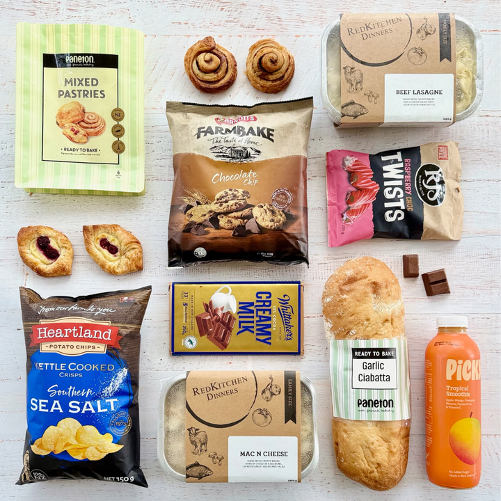 Family Eats & Treats | Auckland Grocery Delivery Get Family Eats & Treats delivered to your doorstep by your local Auckland grocery delivery. Shop Paddock To Pantry. Convenient online food shopping in NZ | Grocery Delivery Auckland | Grocery Delivery Nationwide | Fruit Baskets NZ | Online Food Shopping NZ Family Eats & Treats Care Box – hearty meals & sweet treats in one gift box. Thoughtful care package delivered NZ-wide from your online grocery store.