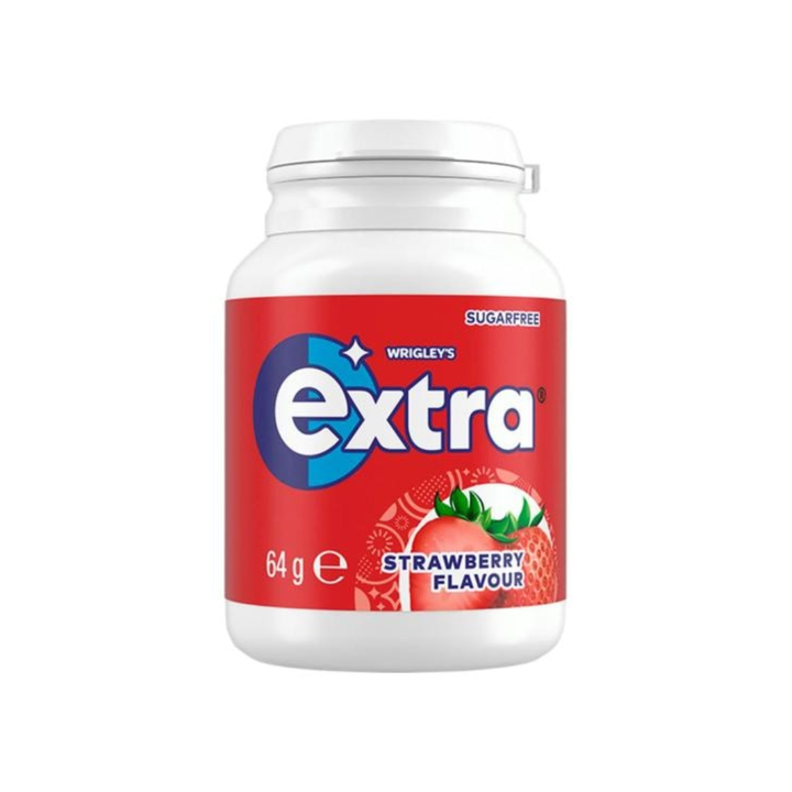 Extra Strawberry Bottle - 64g | Auckland Grocery Delivery Get Extra Strawberry Bottle - 64g delivered to your doorstep by your local Auckland grocery delivery. Shop Paddock To Pantry. Convenient online food shopping in NZ | Grocery Delivery Auckland | Grocery Delivery Nationwide | Fruit Baskets NZ | Online Food Shopping NZ Sugar-free strawberry chewing gum with fruity, long-lasting freshness. Perfect for work or travel. Shop Extra Gum online NZ-wide.