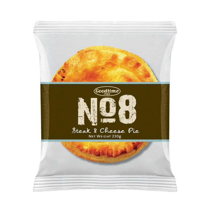 No.8 Steak & Cheese Pie | Auckland Grocery Delivery Get No.8 Steak & Cheese Pie delivered to your doorstep by your local Auckland grocery delivery. Shop Paddock To Pantry. Convenient online food shopping in NZ | Grocery Delivery Auckland | Grocery Delivery Nationwide | Fruit Baskets NZ | Online Food Shopping NZ Hearty steak & cheese pie baked fresh from frozen. Tender beef, rich cheese, and golden pastry. Shop No.8 pies online NZ-wide.