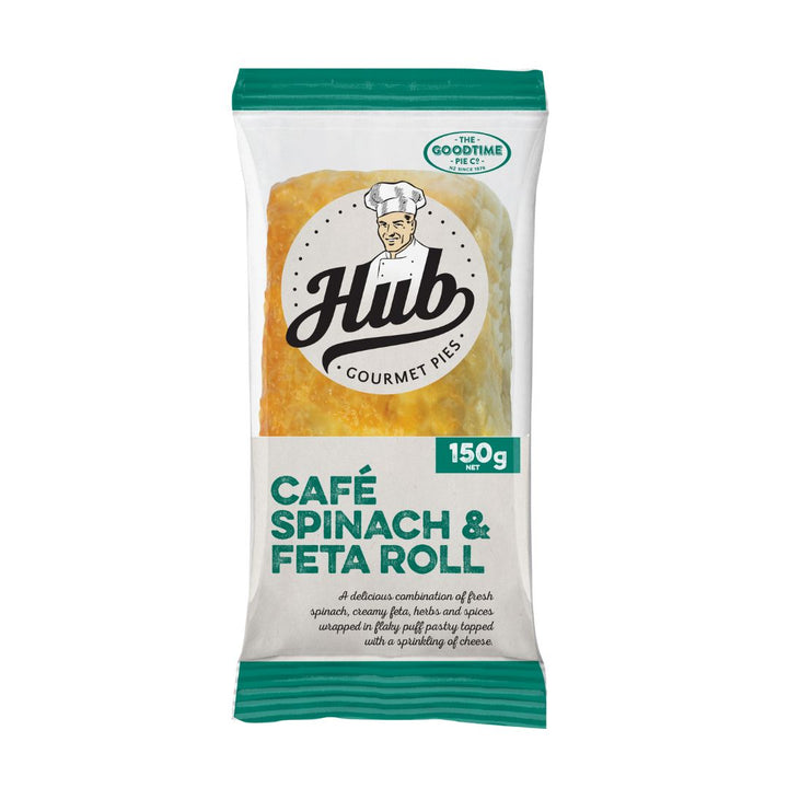 Hub Spinach & Feta Roll | Auckland Grocery Delivery Get Hub Spinach & Feta Roll delivered to your doorstep by your local Auckland grocery delivery. Shop Paddock To Pantry. Convenient online food shopping in NZ | Grocery Delivery Auckland | Grocery Delivery Nationwide | Fruit Baskets NZ | Online Food Shopping NZ Golden spinach & feta roll baked fresh from frozen. Savoury vegetarian filling in flaky pastry. Shop Hub rolls online NZ-wide.