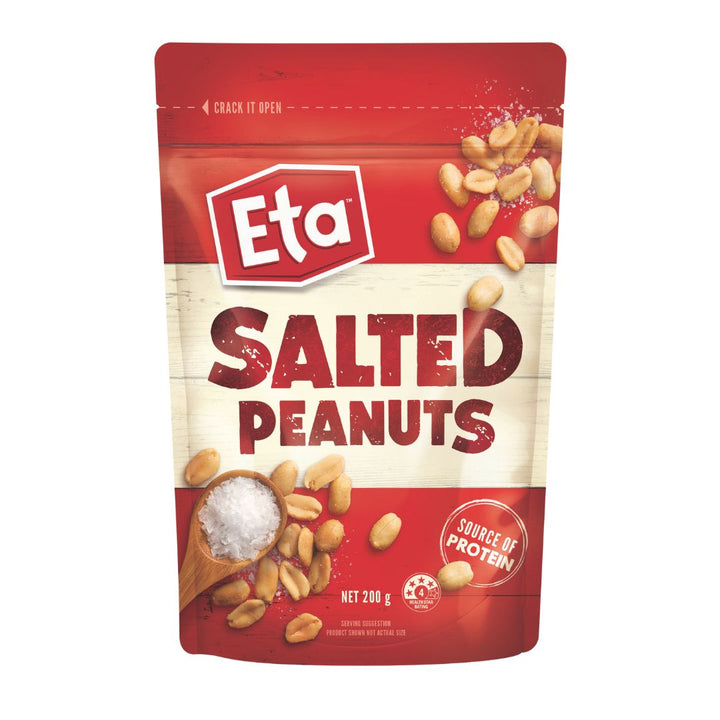 Eta Salted Peanuts 200g | Auckland Grocery Delivery Get Eta Salted Peanuts 200g delivered to your doorstep by your local Auckland grocery delivery. Shop Paddock To Pantry. Convenient online food shopping in NZ | Grocery Delivery Auckland | Grocery Delivery Nationwide | Fruit Baskets NZ | Online Food Shopping NZ 