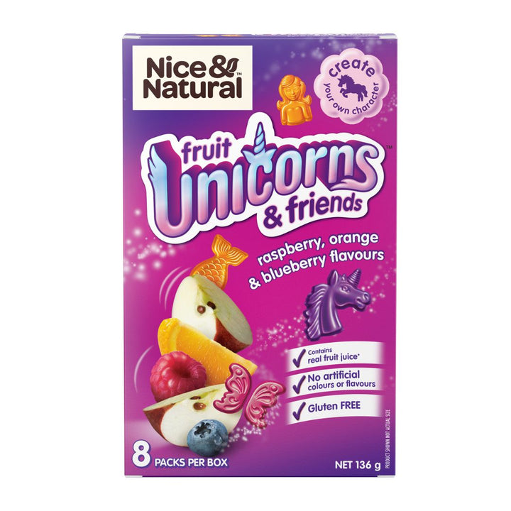 Nice and Natural Fruit Unicorn and Friends | Auckland Grocery Delivery Get Nice and Natural Fruit Unicorn and Friends delivered to your doorstep by your local Auckland grocery delivery. Shop Paddock To Pantry. Convenient online food shopping in NZ | Grocery Delivery Auckland | Grocery Delivery Nationwide | Fruit Baskets NZ | Online Food Shopping NZ Fun fruit snacks made with real fruit purée. Perfect for kids’ lunchboxes and on-the-go snacking. Shop Nice & Natural snacks online NZ-wide.