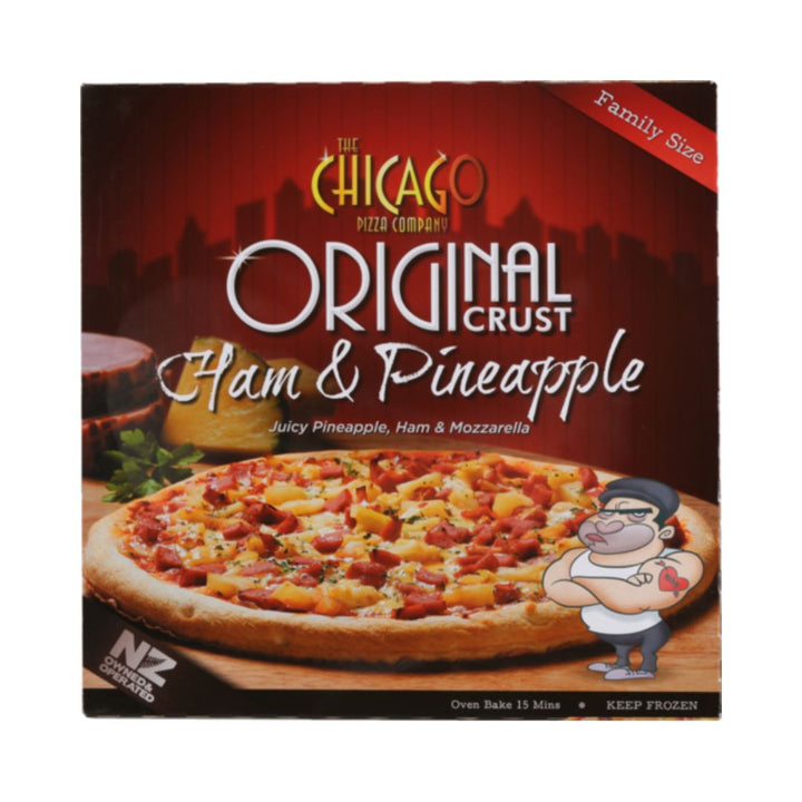 Chicago Ham and Pineapple Pizza | Auckland Grocery Delivery Get Chicago Ham and Pineapple Pizza delivered to your doorstep by your local Auckland grocery delivery. Shop Paddock To Pantry. Convenient online food shopping in NZ | Grocery Delivery Auckland | Grocery Delivery Nationwide | Fruit Baskets NZ | Online Food Shopping NZ Frozen ham and pineapple pizza with melted cheese and rich tomato base. Perfect for quick family dinners. Delivered nationwide.
