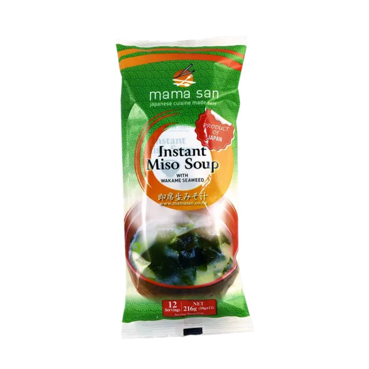 Mama San Instant Miso Soup | Auckland Grocery Delivery Get Mama San Instant Miso Soup delivered to your doorstep by your local Auckland grocery delivery. Shop Paddock To Pantry. Convenient online food shopping in NZ | Grocery Delivery Auckland | Grocery Delivery Nationwide | Fruit Baskets NZ | Online Food Shopping NZ Mama San Instant Miso Soup. Quick Japanese miso soup sachets – just add hot water. Perfect side for sushi or light meals. NZ delivery.