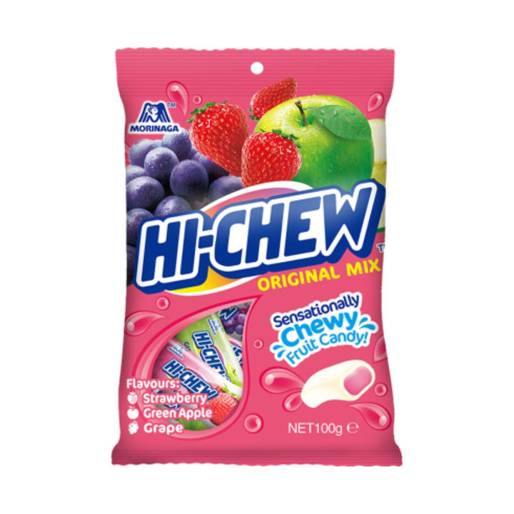 Hi-Chew Original Mix | Auckland Grocery Delivery Get Hi-Chew Original Mix delivered to your doorstep by your local Auckland grocery delivery. Shop Paddock To Pantry. Convenient online food shopping in NZ | Grocery Delivery Auckland | Grocery Delivery Nationwide | Fruit Baskets NZ | Online Food Shopping NZ Hi-Chew Original Mix 100g. Chewy Japanese fruit candy in strawberry, green apple & grape flavours. Sweet treat for sharing. NZ delivery.