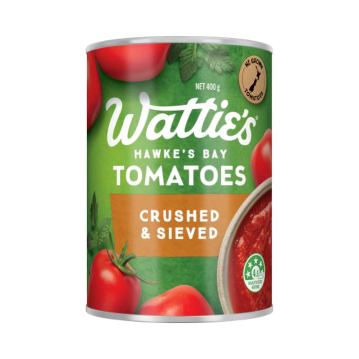 Watties Crushed and Sieved Tomatoes | Auckland Grocery Delivery Get Watties Crushed and Sieved Tomatoes delivered to your doorstep by your local Auckland grocery delivery. Shop Paddock To Pantry. Convenient online food shopping in NZ | Grocery Delivery Auckland | Grocery Delivery Nationwide | Fruit Baskets NZ | Online Food Shopping NZ Wattie’s Crushed & Sieved Tomatoes. Smooth tomato base for pasta sauces, soups & casseroles. Pantry staple for easy cooking. NZ delivery.