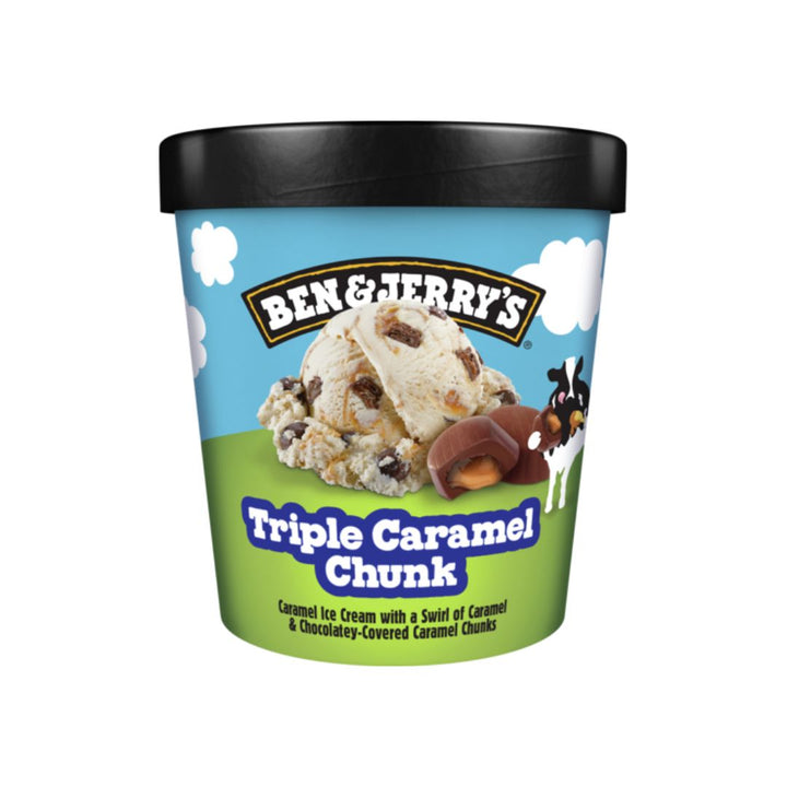 Ben and Jerry's Triple Caramel Chunk | Auckland Grocery Delivery Get Ben and Jerry's Triple Caramel Chunk delivered to your doorstep by your local Auckland grocery delivery. Shop Paddock To Pantry. Convenient online food shopping in NZ | Grocery Delivery Auckland | Grocery Delivery Nationwide | Fruit Baskets NZ | Online Food Shopping NZ Ben & Jerry’s Triple Caramel Chunk ice cream with caramel swirls & chocolate caramel chunks. Creamy frozen dessert delivered nationwide NZ.