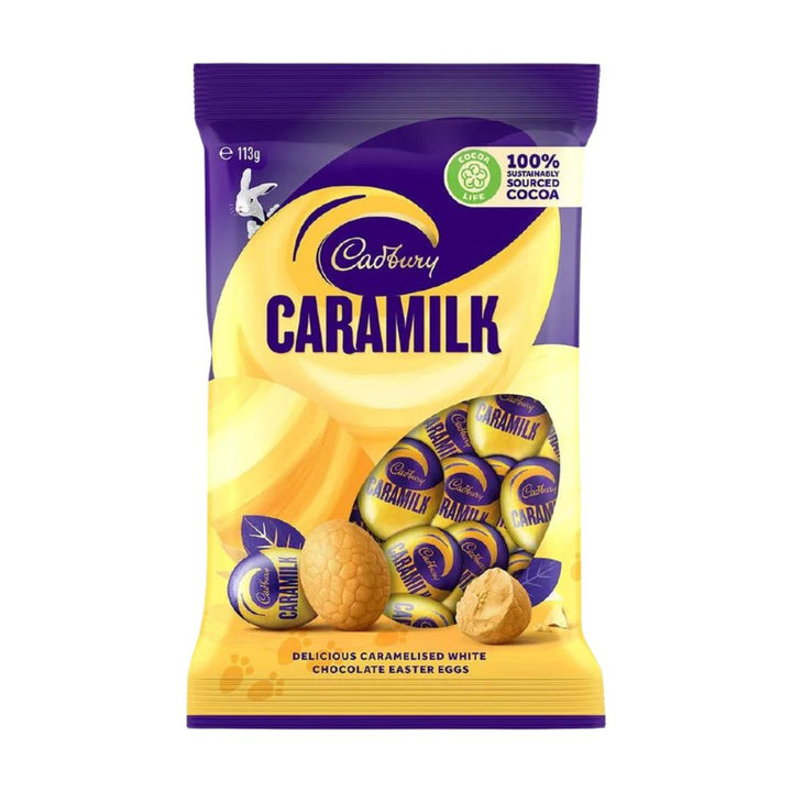 Cadbury Caramilk Easter Egg Bag 113g | Auckland Grocery Delivery Get Cadbury Caramilk Easter Egg Bag 113g delivered to your doorstep by your local Auckland grocery delivery. Shop Paddock To Pantry. Convenient online food shopping in NZ | Grocery Delivery Auckland | Grocery Delivery Nationwide | Fruit Baskets NZ | Online Food Shopping NZ Cadbury Caramilk Easter Egg Bag with creamy caramelised chocolate eggs. Buy Easter treats online with fast NZ grocery delivery to your door.