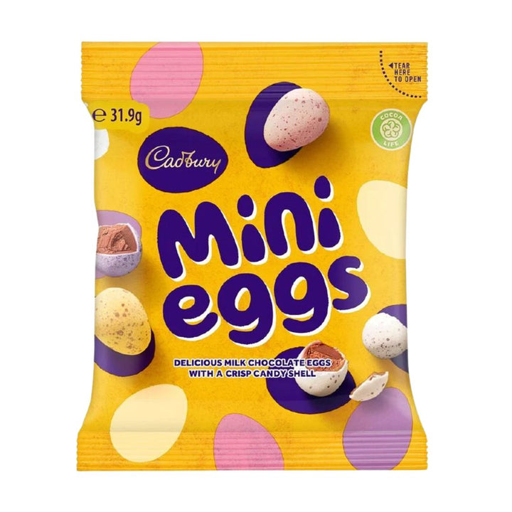 Cadbury Mini Eggs 31.9g | Auckland Grocery Delivery Get Cadbury Mini Eggs 31.9g delivered to your doorstep by your local Auckland grocery delivery. Shop Paddock To Pantry. Convenient online food shopping in NZ | Grocery Delivery Auckland | Grocery Delivery Nationwide | Fruit Baskets NZ | Online Food Shopping NZ Cadbury Mini Eggs chocolate treats. Colourful candy-coated Dairy Milk eggs — buy Easter chocolates online with NZ grocery delivery to your door.