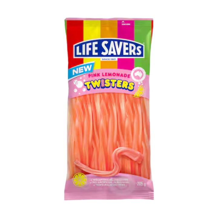 Lifesavers Twisters Pink Lemonade | Auckland Grocery Delivery Get Lifesavers Twisters Pink Lemonade delivered to your doorstep by your local Auckland grocery delivery. Shop Paddock To Pantry. Convenient online food shopping in NZ | Grocery Delivery Auckland | Grocery Delivery Nationwide | Fruit Baskets NZ | Online Food Shopping NZ Lifesavers Twisters Pink Lemonade chewy lollies. Fruity sweets for sharing — order snacks online with fast NZ grocery delivery to your door.