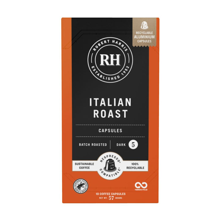 Robert Harris Italian Roast Capsules | Auckland Grocery Delivery Get Robert Harris Italian Roast Capsules delivered to your doorstep by your local Auckland grocery delivery. Shop Paddock To Pantry. Convenient online food shopping in NZ | Grocery Delivery Auckland | Grocery Delivery Nationwide | Fruit Baskets NZ | Online Food Shopping NZ Robert Harris Italian Roast Coffee Capsules. Bold, full-bodied espresso at home — shop coffee online with convenient NZ grocery delivery to your door.