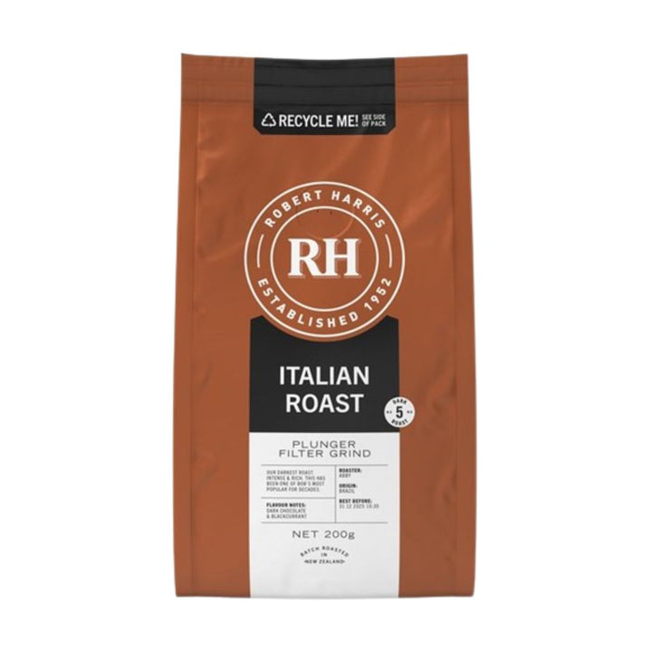 Robert Harris Selections Italian Roast Plunger | Auckland Grocery Delivery Get Robert Harris Selections Italian Roast Plunger delivered to your doorstep by your local Auckland grocery delivery. Shop Paddock To Pantry. Convenient online food shopping in NZ | Grocery Delivery Auckland | Grocery Delivery Nationwide | Fruit Baskets NZ | Online Food Shopping NZ Robert Harris Italian Roast Plunger Coffee. Rich, full-bodied brew for plunger lovers — shop coffee online with convenient NZ grocery delivery to your do