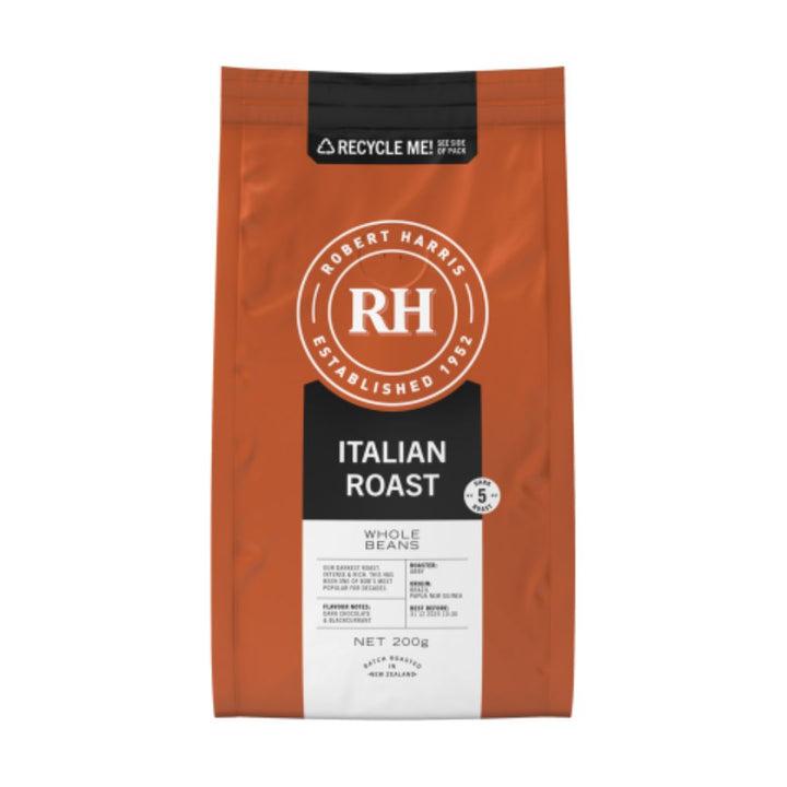 Robert Harris Selections Italian Roast Beans | Auckland Grocery Delivery Get Robert Harris Selections Italian Roast Beans delivered to your doorstep by your local Auckland grocery delivery. Shop Paddock To Pantry. Convenient online food shopping in NZ | Grocery Delivery Auckland | Grocery Delivery Nationwide | Fruit Baskets NZ | Online Food Shopping NZ Robert Harris Italian Roast Coffee Beans. Bold, full-bodied beans for fresh grinding — shop coffee online with convenient NZ grocery delivery to your door.