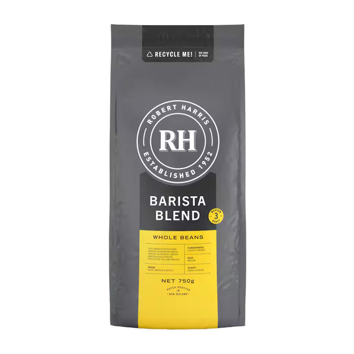 Robert Harris Barista Blend Whole Beans | Auckland Grocery Delivery Get Robert Harris Barista Blend Whole Beans delivered to your doorstep by your local Auckland grocery delivery. Shop Paddock To Pantry. Convenient online food shopping in NZ | Grocery Delivery Auckland | Grocery Delivery Nationwide | Fruit Baskets NZ | Online Food Shopping NZ Robert Harris Barista Blend Whole Beans 750g. Smooth, balanced coffee for fresh grinding — buy coffee online with convenient NZ grocery delivery to your door.