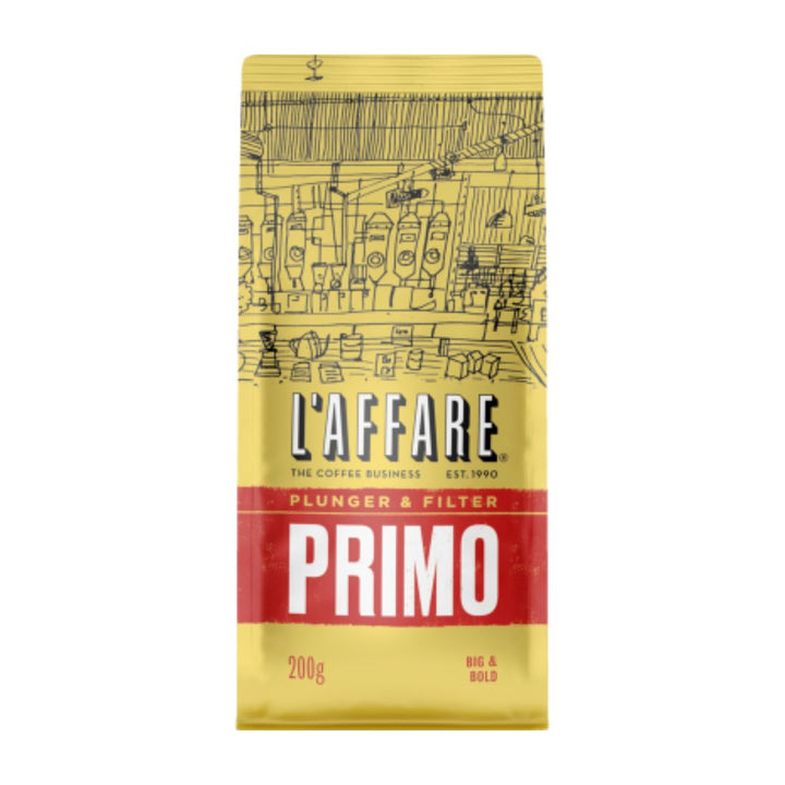 Cafe L'affare Primo Plunger | Auckland Grocery Delivery Get Cafe L'affare Primo Plunger delivered to your doorstep by your local Auckland grocery delivery. Shop Paddock To Pantry. Convenient online food shopping in NZ | Grocery Delivery Auckland | Grocery Delivery Nationwide | Fruit Baskets NZ | Online Food Shopping NZ Café L’affare Primo Plunger coffee. Smooth, balanced brew for plunger lovers — shop coffee online with convenient NZ grocery delivery to your door.