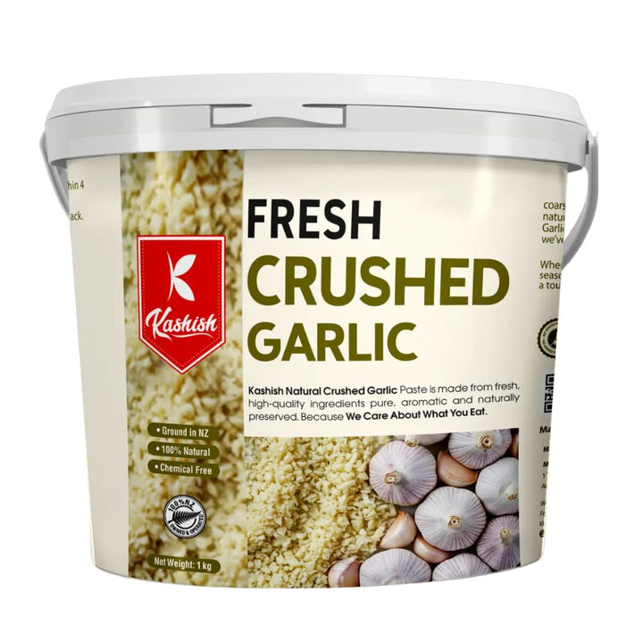 Kashish Fresh Crushed Garlic | Auckland Grocery Delivery Get Kashish Fresh Crushed Garlic delivered to your doorstep by your local Auckland grocery delivery. Shop Paddock To Pantry. Convenient online food shopping in NZ | Grocery Delivery Auckland | Grocery Delivery Nationwide | Fruit Baskets NZ | Online Food Shopping NZ Kashish Fresh Crushed Garlic. Ready-to-use garlic for quick meals & marinades, shop cooking essentials online with convenient NZ grocery delivery to your door.