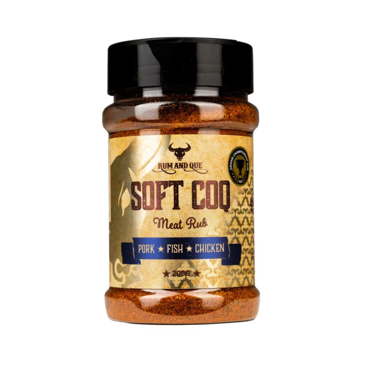 Rum & Cue Soft Coq Shaker | Auckland Grocery Delivery Get Rum & Cue Soft Coq Shaker delivered to your doorstep by your local Auckland grocery delivery. Shop Paddock To Pantry. Convenient online food shopping in NZ | Grocery Delivery Auckland | Grocery Delivery Nationwide | Fruit Baskets NZ | Online Food Shopping NZ Rum & Que Soft Coq BBQ Rub Shaker. Sweet, smoky seasoning for chicken and pork — shop BBQ essentials online with convenient NZ grocery delivery to your door.