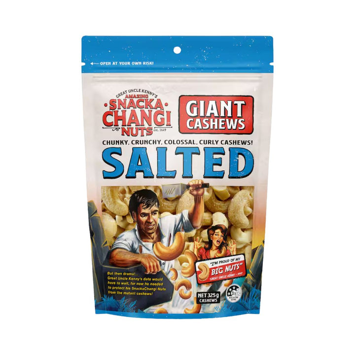 Snackachangi Salted Cashews 325g | Auckland Grocery Delivery Get Snackachangi Salted Cashews 325g delivered to your doorstep by your local Auckland grocery delivery. Shop Paddock To Pantry. Convenient online food shopping in NZ | Grocery Delivery Auckland | Grocery Delivery Nationwide | Fruit Baskets NZ | Online Food Shopping NZ Snackachangi Salted Cashews 375g roasted nuts. Premium snack for sharing or platters — shop nuts online with convenient NZ grocery delivery to your door.